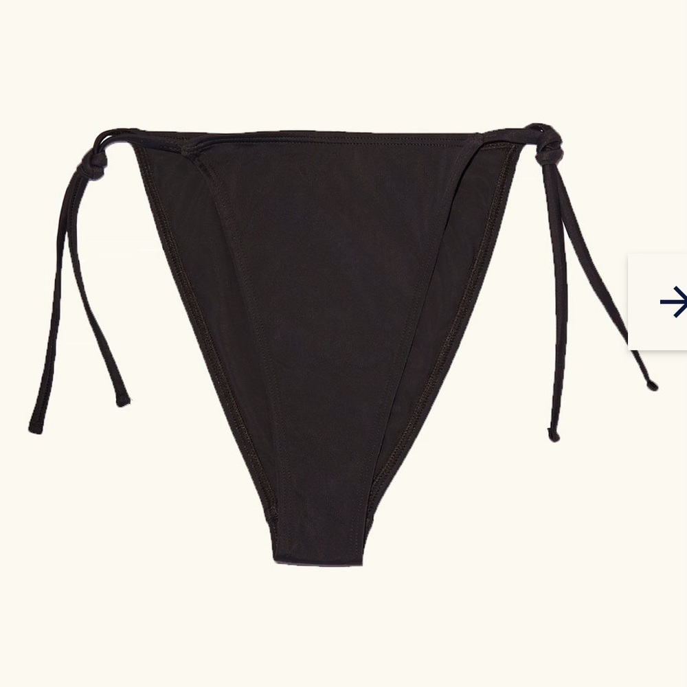 NWT Follow Suit The Liza Bikini Bottom - Black swimsuit side ties size X Small